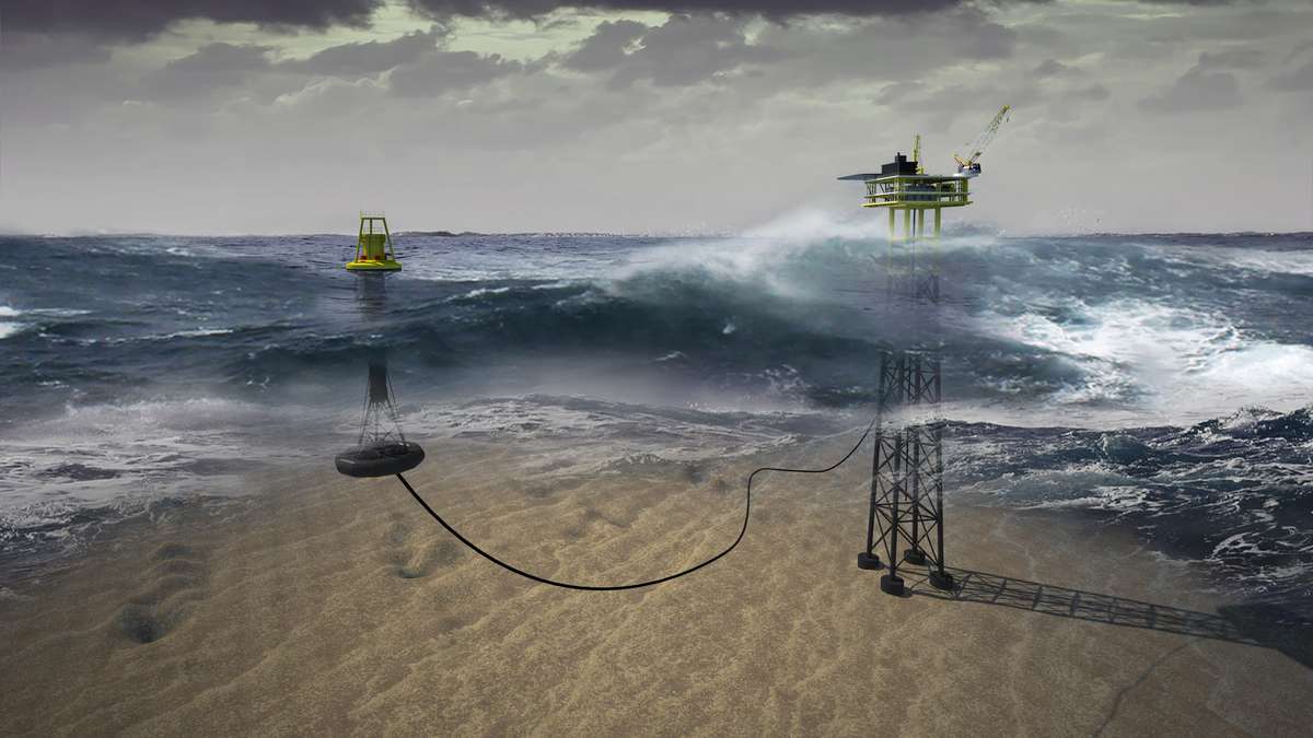 anchored sea rig